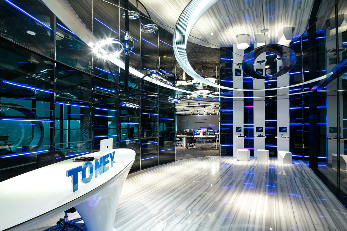 保利科技風辦公室裝修設(shè)計-第1張圖片-上海古都建筑設(shè)計集團