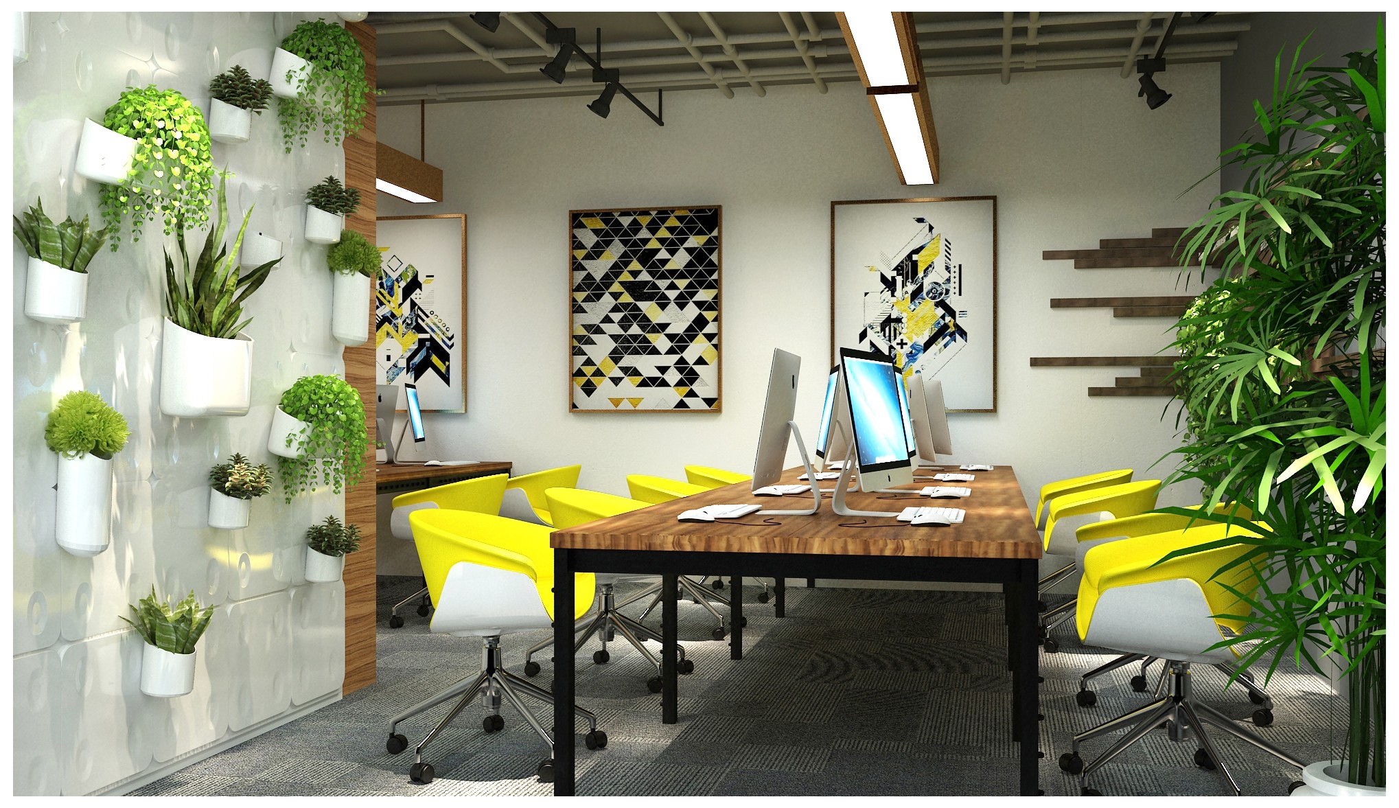 清新綠植辦公室裝修設計-第9張圖片-上海古都建筑設計集團