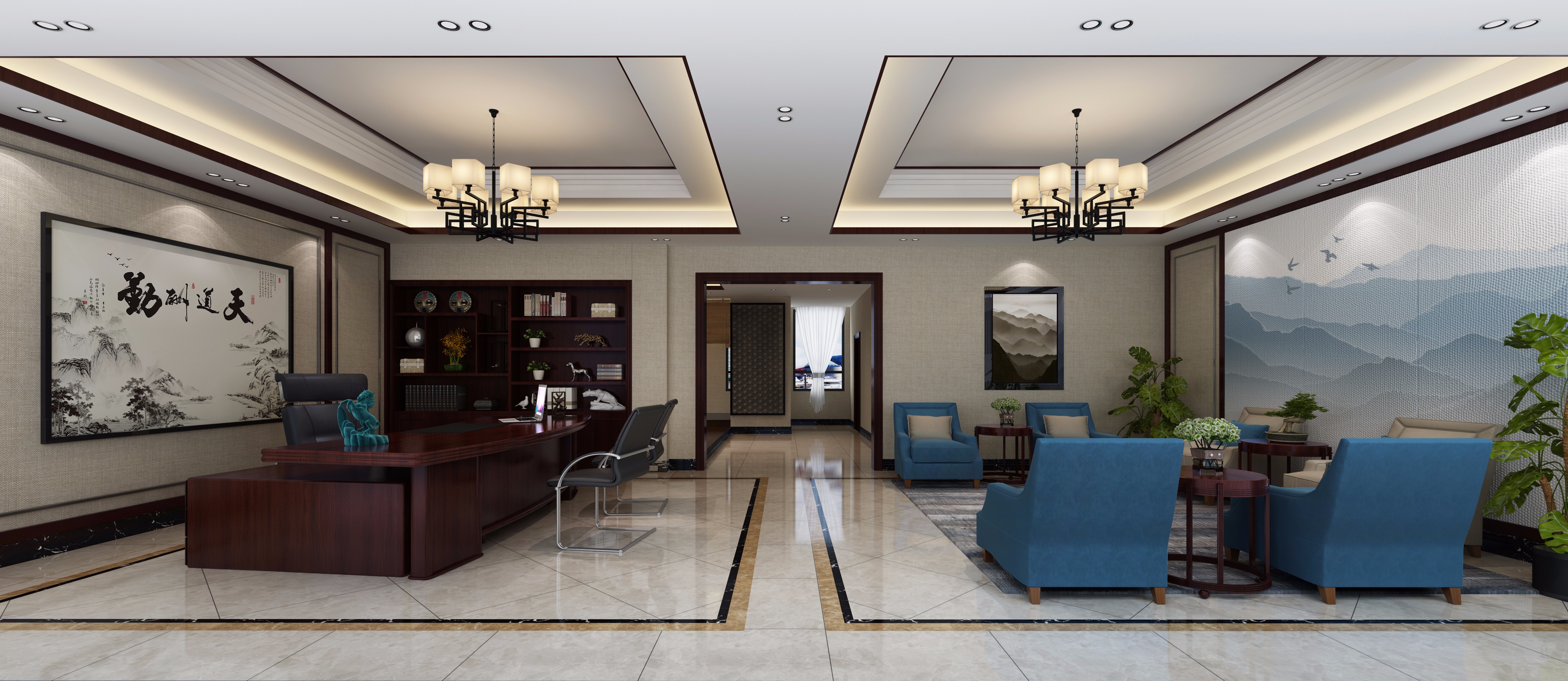 新中式辦公室裝修設計-第2張圖片-上海古都建筑設計集團 新中式辦公室裝修設計-第2張圖片-上海古都建筑設計集團