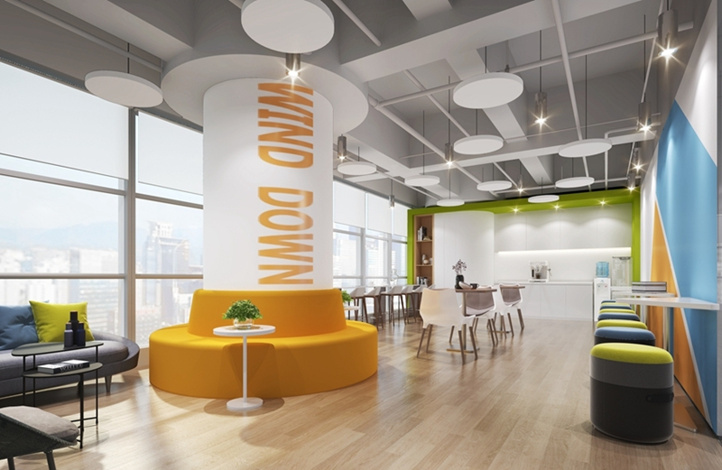 IT網(wǎng)絡信息公司辦公室設計裝修效果-辦公室裝修設計效果圖-第1張圖片-上海古都建筑設計集團